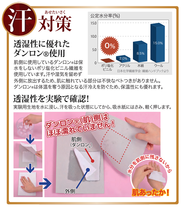 健康肌着 ひだまり極 紳士用 長袖U首 【防寒 抗菌防臭 ご贈答に